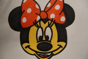 Wie zeichnet man das Gesicht von Minnie Mouse einfach?