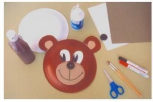 Wie man aus Papptellern eine Bärenmaske macht